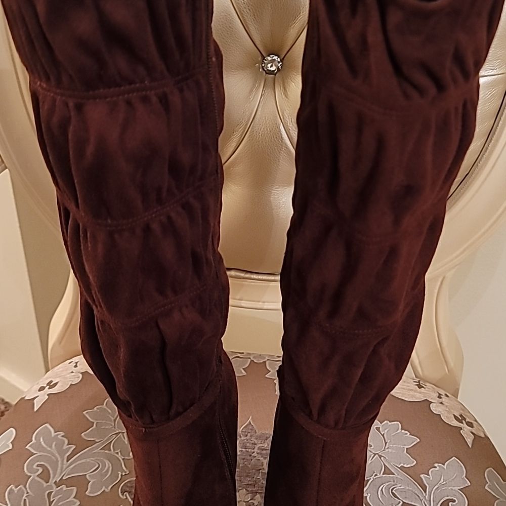 Qupid Ruched Pointed Toe Boots - Picture 5 of 15